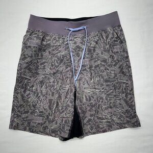LULULEMON Men's T.H.E. Linerless Shorts S Parallel Divide Dusky Lavender Pattern